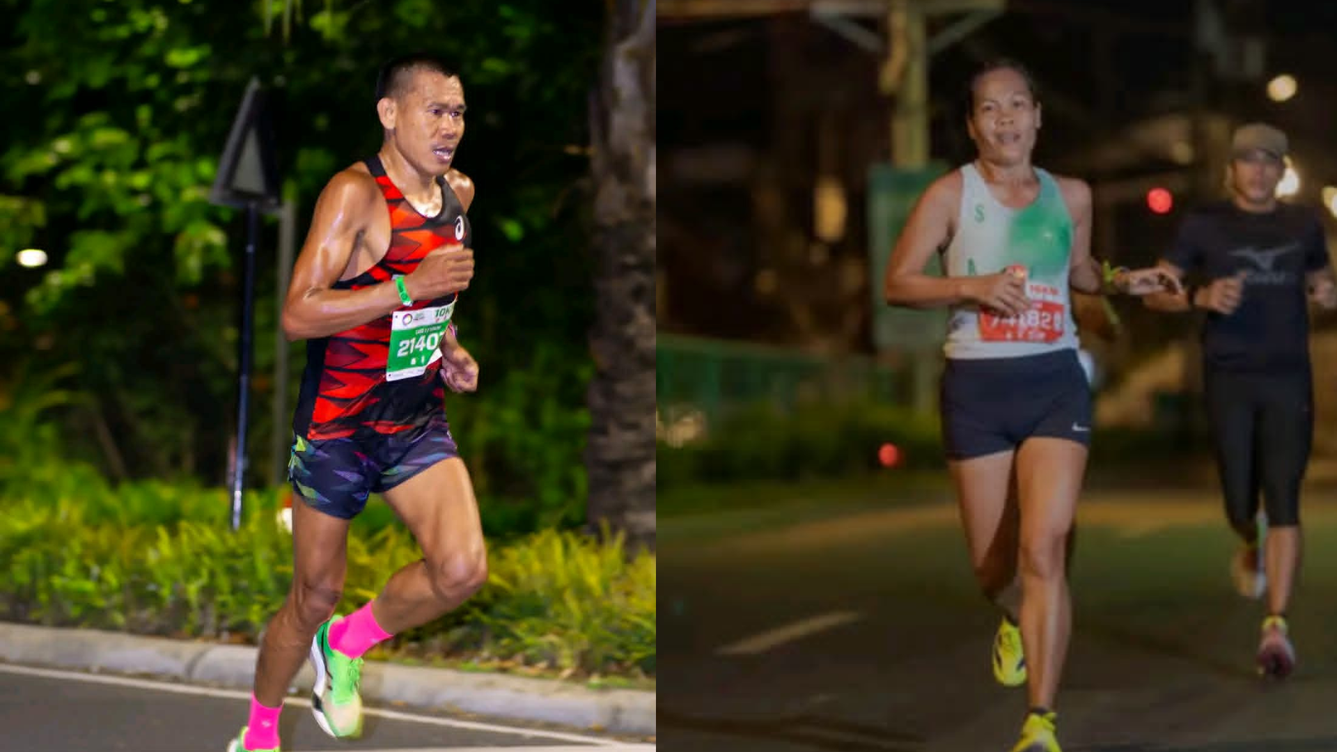 TRILOGY RUN CHAMPIONS. Elmer Bartolo and Madelyn Carter rule the men’s 10K and women’s 16K events, respectively, of the Sante Barley Trilogy Run Asia 2026 – Davao Leg 1 on an out-and-back course at Azuela Cove in Lanang on Sunday, March 29.