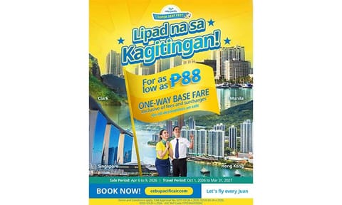 Cebu Pacific celebrates
Day of Valor with seat sale