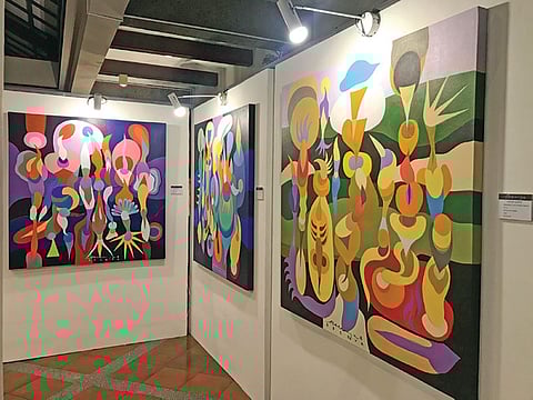 DAVAO. A 10-piece abstract collection exhibited at the Waterfront Insular Hotel until August 19. (Photo by Jinggoy I. Salvador)
