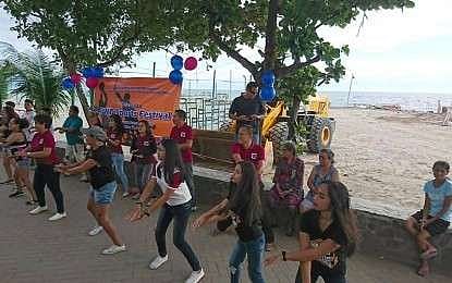 DUMAGUETE. Persons with disabilities (PWDs) in Dumaguete City take part in the zumba dance workout during the first PWD Sports Festival on November 17, 2018. (Contributed photo by Fr. Christian Benjamin)
