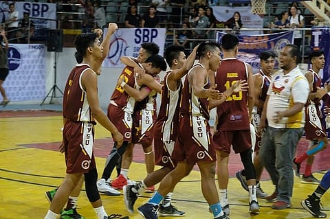 TACLOBAN CITY. The Eagles basketball team of Eastern Visayas State University (Evsu), the over-all champion in this year's Eastern Visayas Collegiate Athletic Association (Evcaa) Season 1 basketball tournament. (Contributed photo) 
