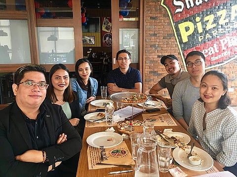 TACLOBAN. Paytaca team from left: marketing director Aaron J.P. Almadro, marketing officers Kristine Joy E. Pariña and Erica Joyce C. Palacio, president Joemar C. Taganna, chief evangelist Ken P. Telmo, chief technology officer Sidney Zosa with partner. Not in photo is Chief Finance Officer Micheal A. Machica. (Contributed photo)