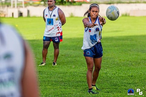 DAVAO. Si Agot Danton sa Davao City moduwa sa Philippine Lady Volcanoes sa 30th Southeast Asian (SEA) Games. Unang beses niya kini sa biennial meet. (Raymond Braganza) 