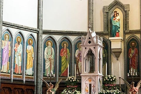 KOREA. The 12 Apostles and the Madonna & Child flank the ciborium and main altar. (Jinggoy I. Salvador)