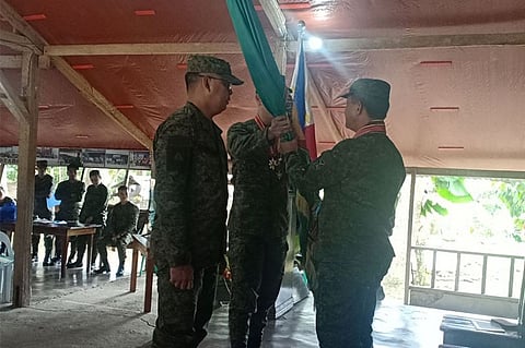 DAVAO. Gipangunahan ni 10th Infantry Division Commander Major General Reuben Basiao ang "Change of Command" sa 39th Infantry Battalion sud sa kampo sa Makilala, North Cotabato kagahapong adlawa, Enero 30, 2020. (Orlando B. Dinoy)