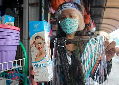 BAGUIO. Aside from face masks, a face shield has become mandatory to curb the spread of the coronavirus. (Jean Nicole Cortes)