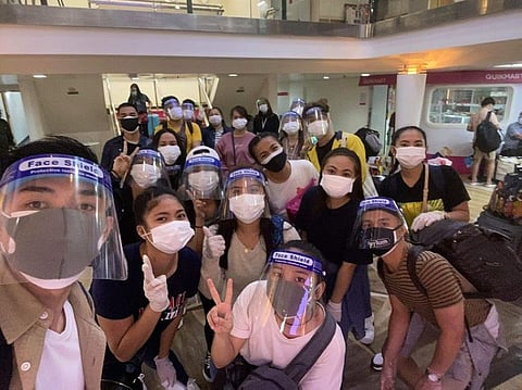 HOME. The eight BSHM students, together with students from a university here in Negros who also underwent internship program in Japan, aboard the 2Go passenger vessel bound to Bacolod City on September 7, 2020. Contributed photo