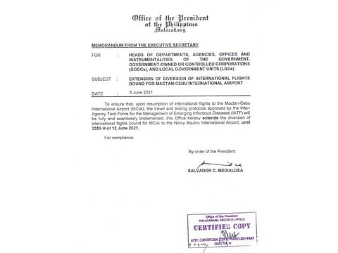 Cebu-bound int'l flights get diverted to Manila again