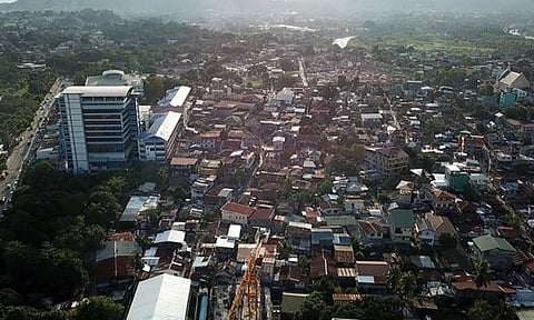 Davao City aerial shot view.