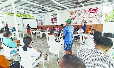 EXPLORATORY STUDY. Mayor Benjun Mondigo welcomes participants of the three-day exploratory assessment organized by the Department of Tourism on Sunday, March 13, 2022. The activity was aimed at determining if some of the town's dive sites are viable for tourism. / Municipality of Medellin FB page