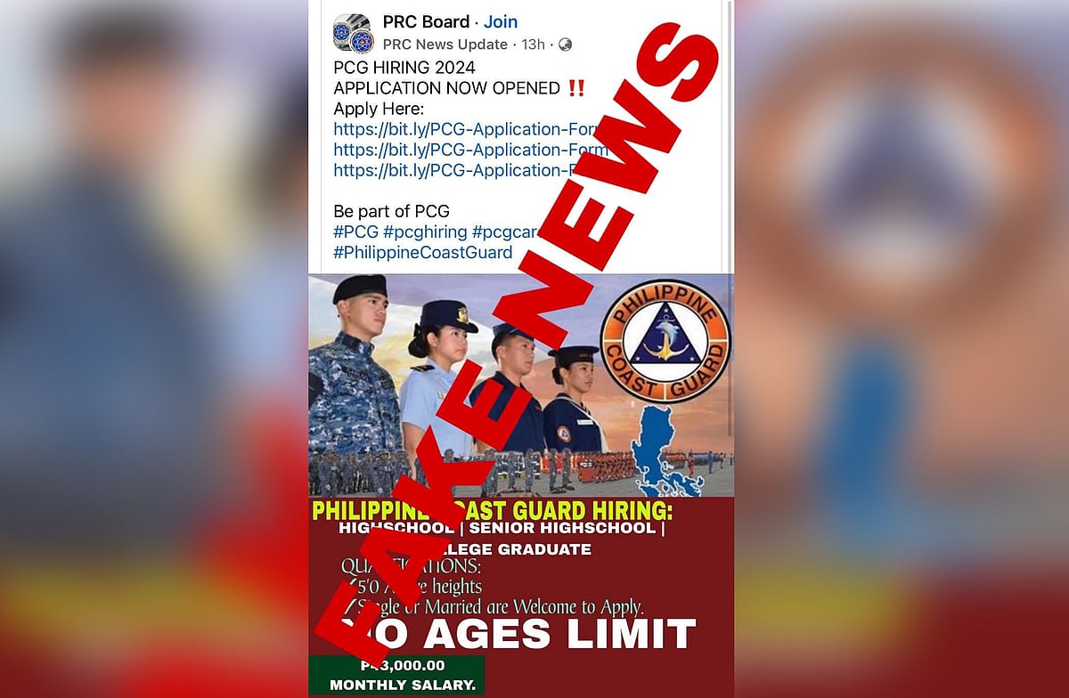 Coast guard announcement about job recruitment a hoax