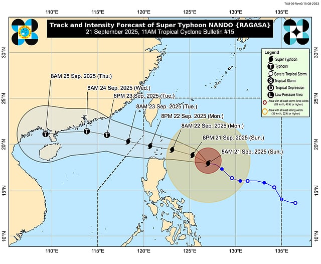 Nando now a super typhoon