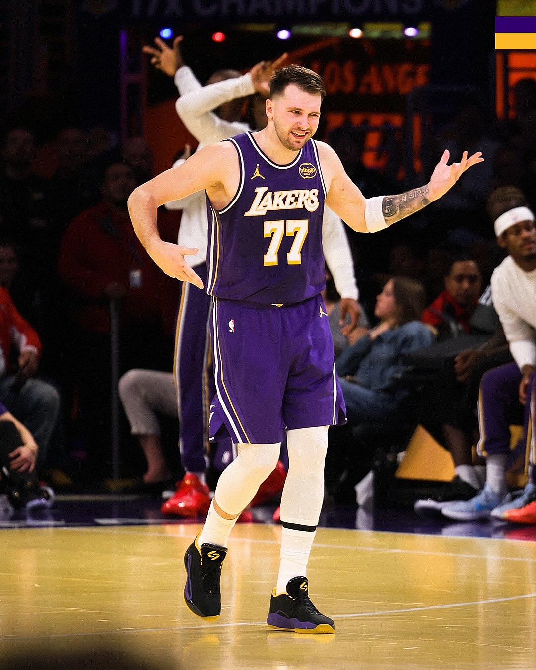 Luka Doncic Slams Slippery NBA Cup Court at Crypto.com Arena