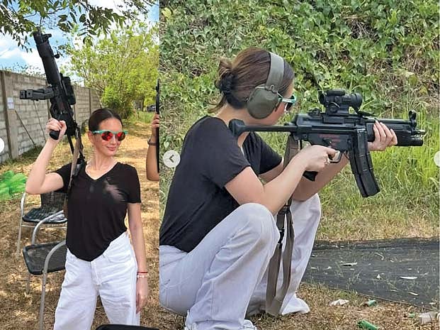 Ellen Adarna nagpraktis kon unsaon pagpusil