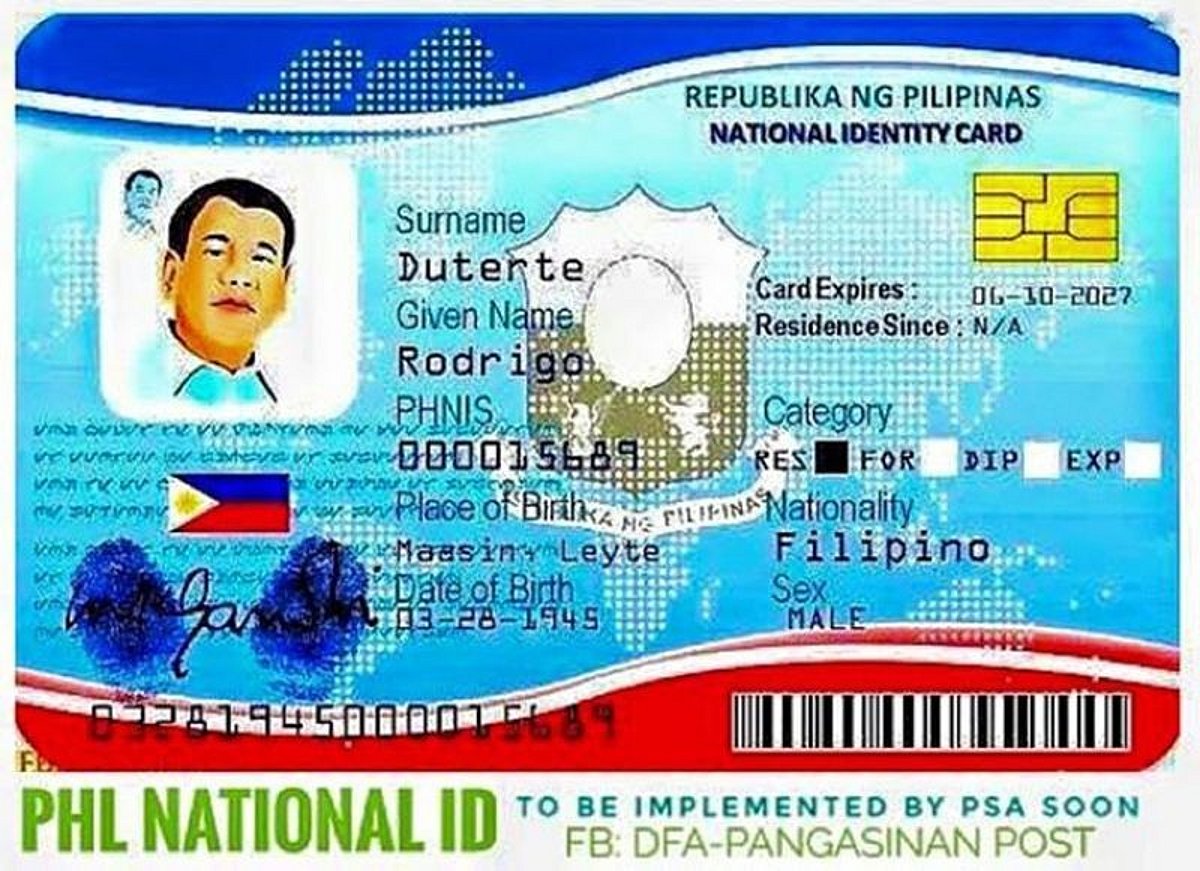 Pnp Id Example PNP: Law-abiding citizens need not fear National ID system