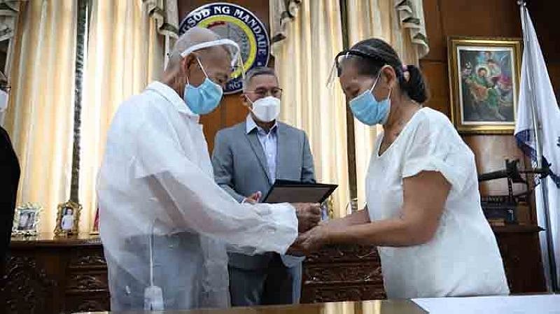 Image showcasing Elderly couple tie knot after 30-year courtship