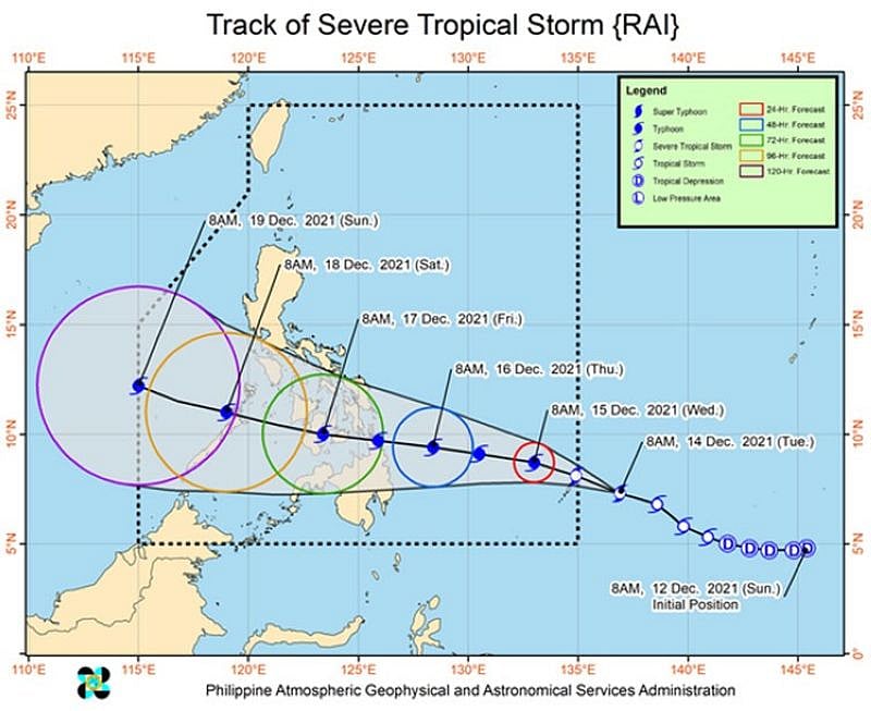 'Rai' intensifies into severe tropical storm