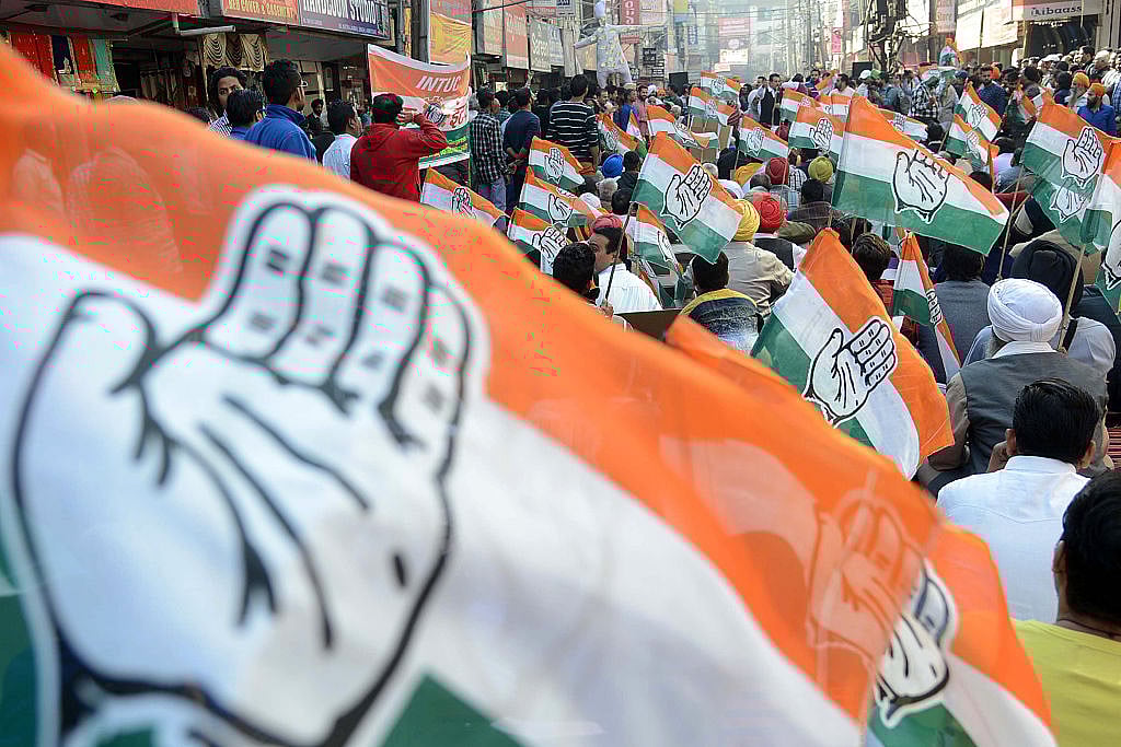 Congress party flags. (Representative Image)  (NARINDER NANU/AFP/Getty Images)