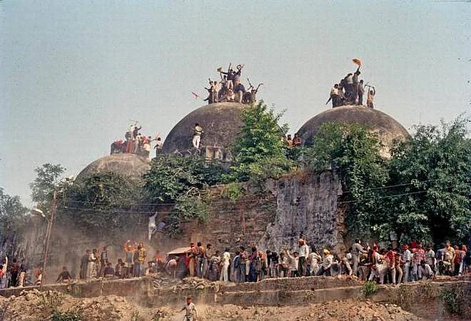 Kar sevaks seen in Ayodhya, Uttar Pradesh.