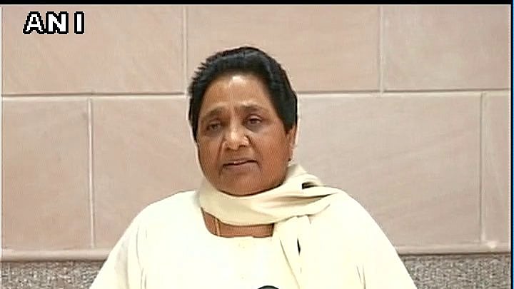 Mayawati addressing the press after Kovind was announced (Photo Credits: ANI)