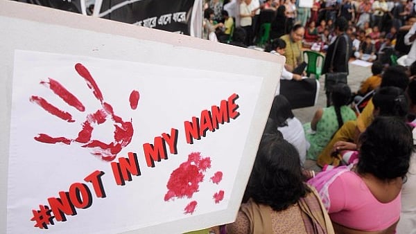 Citizens protest named ‘Not In My Name’ against lynching incidents in Kolkata, India. (Samir Jana/Hindustan Times via Getty Images)