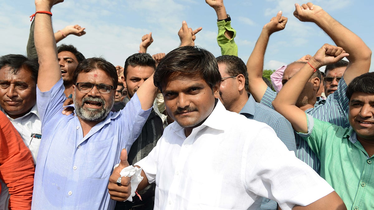 Hardik Patel at a rally demanding OBC status for the Patidar community (SAM PANTHAKY/AFP/Getty Images)