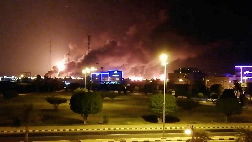 The fires from the destruction. (via Twitter)