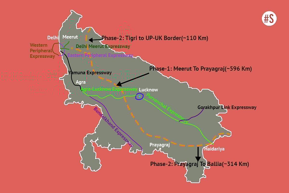 UP’s operational and under-construction expressways. (Illustration: Swarajya Magazine)