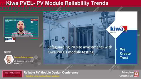 Evolving nature of degradation: Kiwa PVEL provided an insightful presentation of the latest trend in module degradation modes, inferred from the last 3 years' PQP test results. (Photo Credit: TaiyangNews)