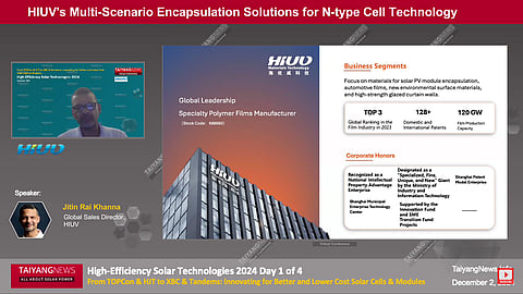 HIUV presented its latest products at TaiyangNews conference.
