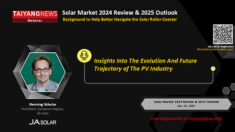JA Solar’s Henning Schulze at TaiyangNews Webinar on Solar Market 2024 Review & 2025 Outlook.