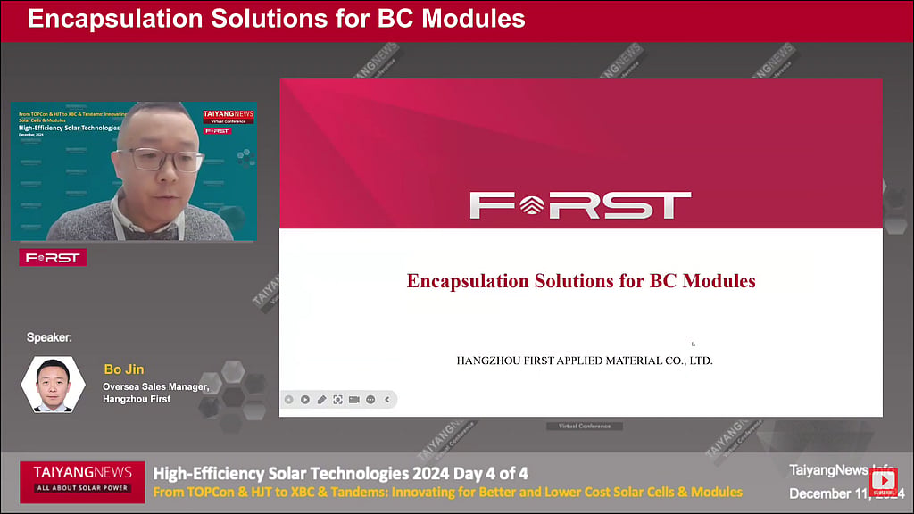 Bc Module Projects Hangzhou First: Encapsulation Solutions For BC Modules