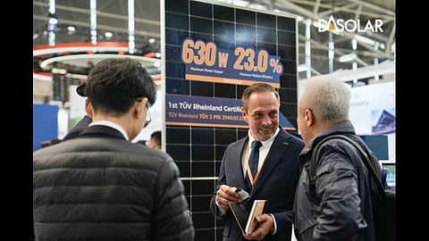 DAS Solar is displaying a 630 W PV module.