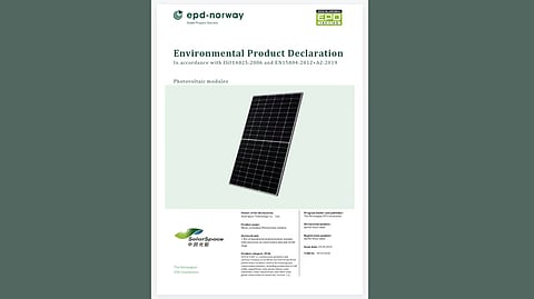 SolarSpace EPD certification n-type modules