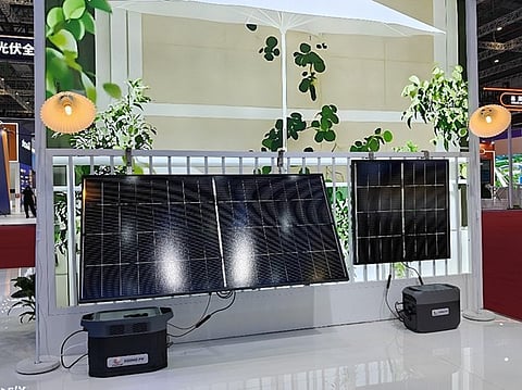 Chinese solar manufacturer EGING PV showcased its balcony solar solutions, standard bifacial TOPCon and TBC products at Intersolar in Munich and SNEC 2025 in Shanghai. (Photo Credit: EGING PV)
