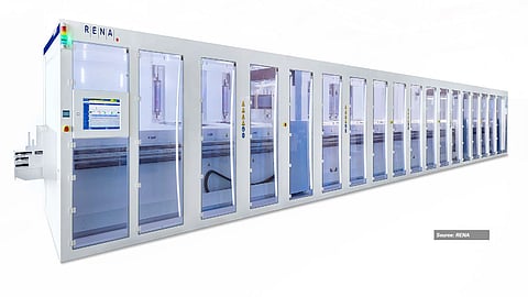 Batch Texturing Platform: RENA’s BatchTex 3 N600 tool supports high-throughput alkaline texturing using ozone-based cleaning, with a capacity of up to 15,000 wafers per hour and compatibility with wafer sizes up to G13. (Source: RENA Technologies GmbH)