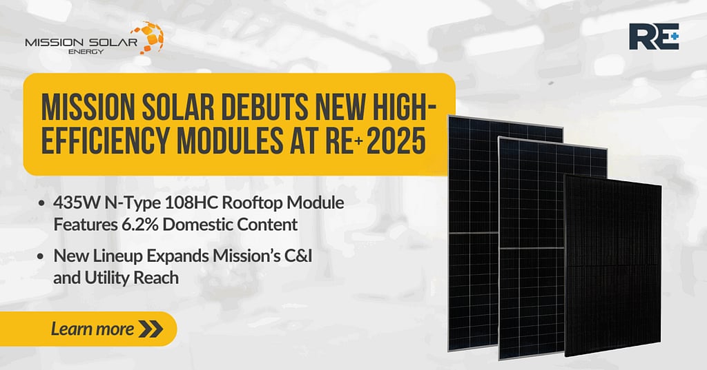 Mission Solar’s Domestic Content Rooftop PV Module At RE+ 2025