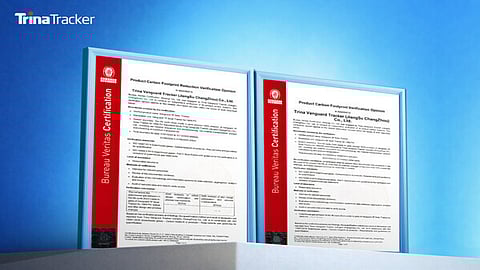 TrinaTracker's carbon-footprint certificates.