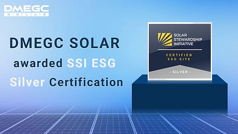 DMGEC Solar's latest SSI certification.