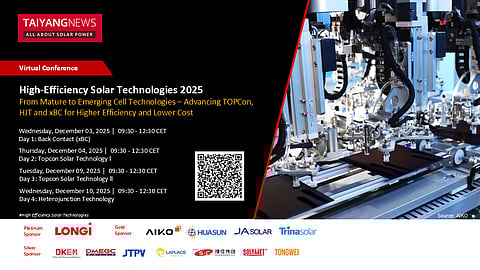 Dec 3/4 & 9/10: High-Efficiency Solar Technologies 2025 