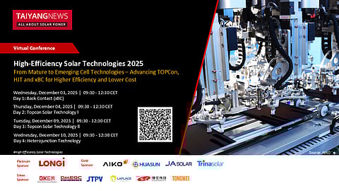 Dec 3/4 & 9/10: High-Efficiency Solar Technologies 2025 