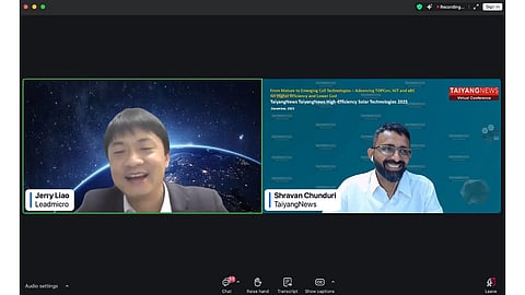 TaiyangNews Shravan Chunduri in a fireside chat with Leadmicro Jerry Liao 
