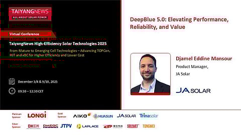 JA Solar TaiyangNews Virtual Conference High Efficiency Solar Technologies 2025