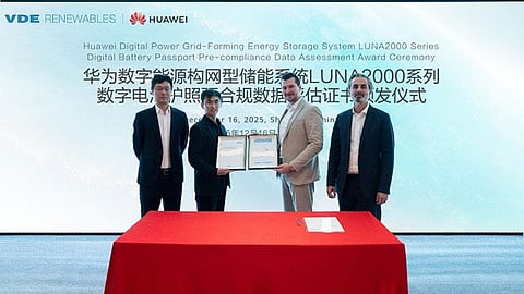 Huawei Digital Power receives VDE’s 1st Battery Passport certification
