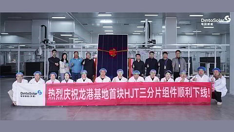 DintoSolar rolls out first 3-cut-cell HJT module from Longgang base