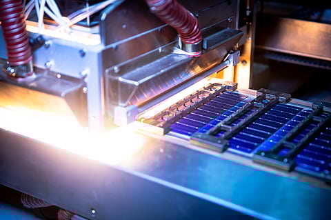 As cell technologies and module designs evolve, module production equipment across interconnection, layup, bussing, lamination, and testing stations must adapt to new process and material requirements. (Photo Credit: LONGi)