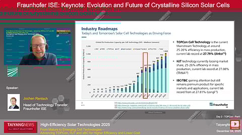 Jochen Rentsch of Fraunhofer ISE_TaiyangNews High Efficiency Solar Technologies Conference.