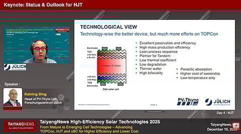 Kaining Ding HJT Outlook High Efficiency Solar Technologies Conference