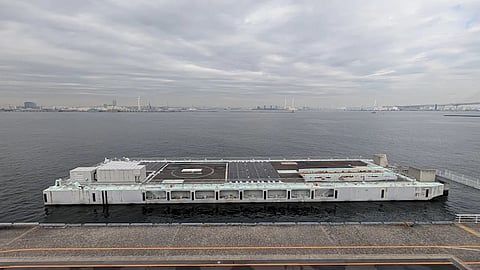 Floating solar and storage powered data center 