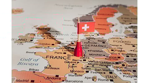 Switzerland Flag and Map